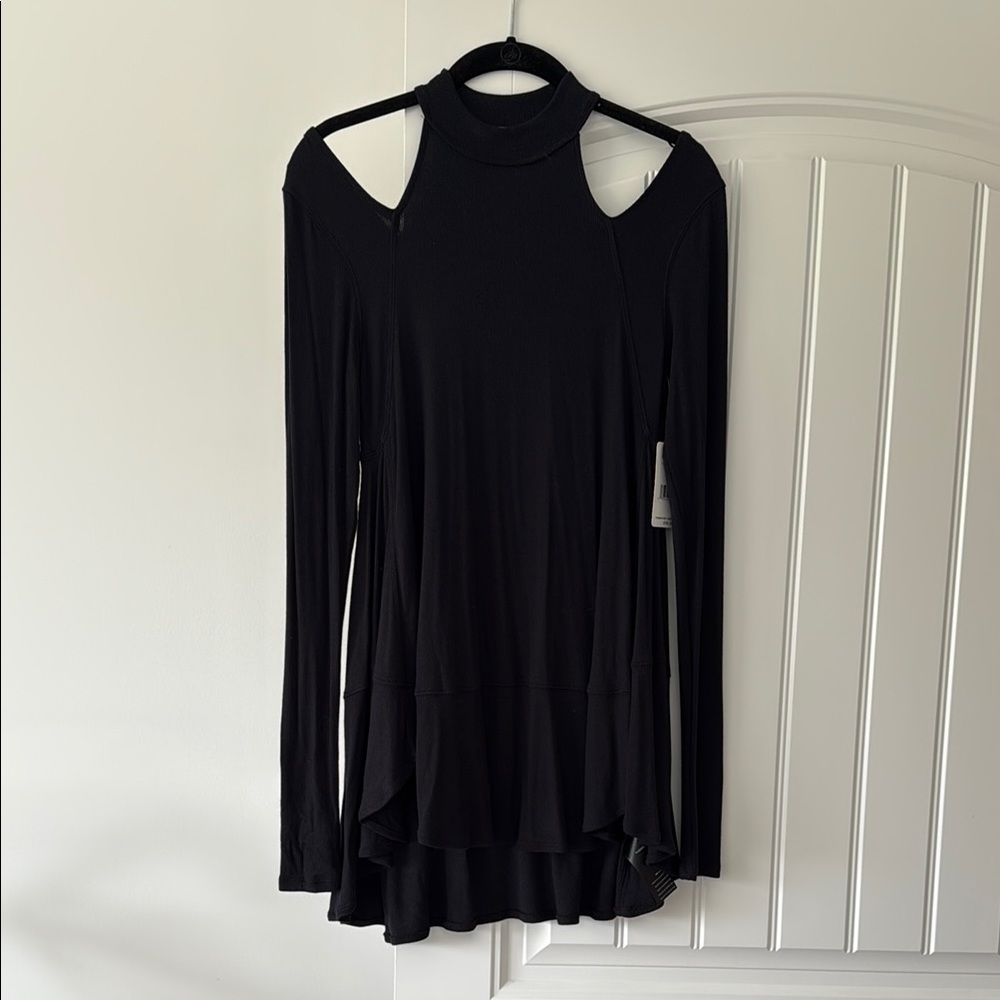 Free People Black Cutout Top